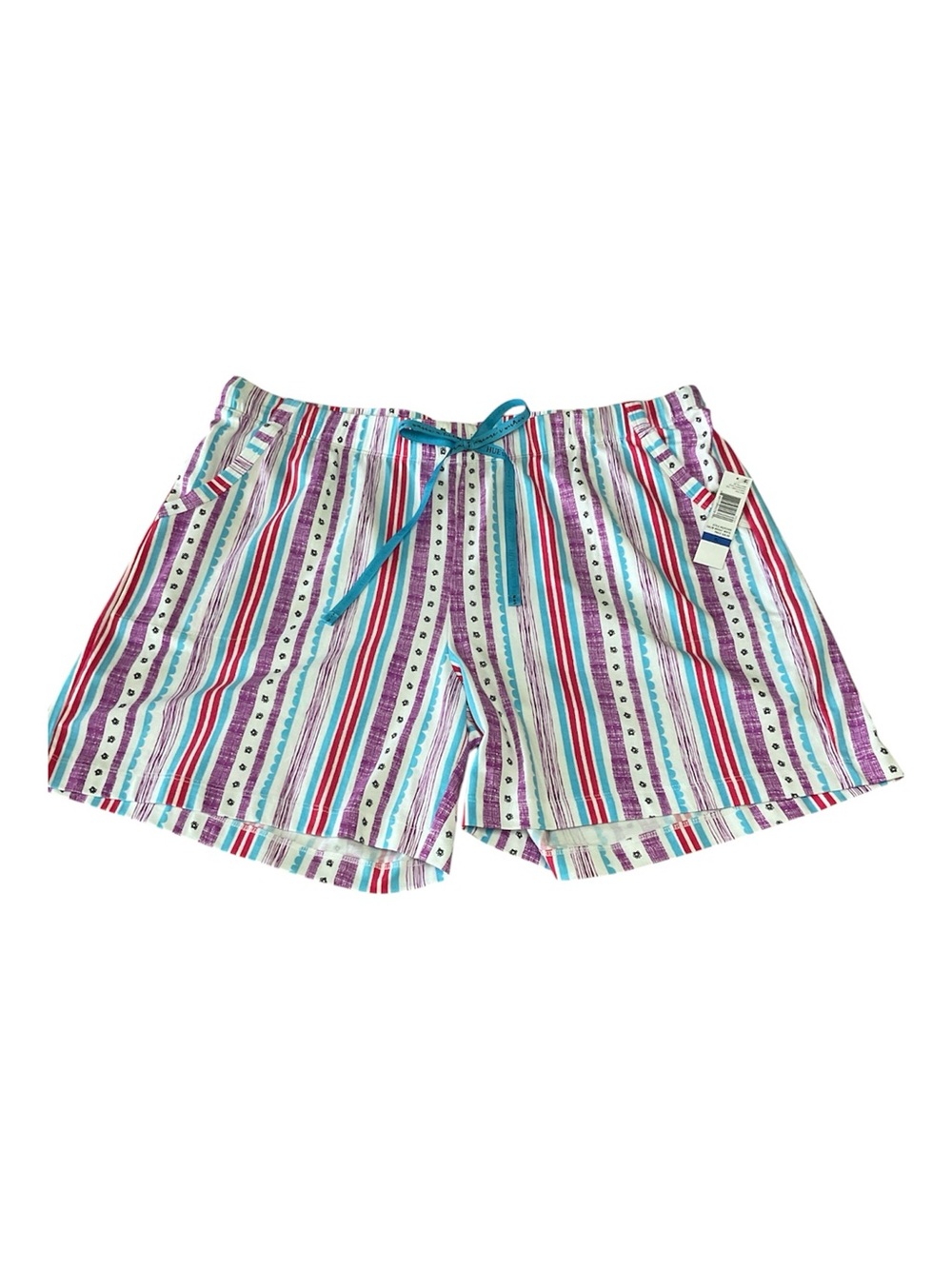 HUEtique Multi Striped Knit Pajama Sleep Lounge Shorts NWT Size XL